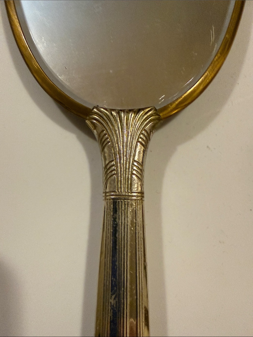 Vintage Art Deco Emerald Green Guilloché Enamel Hand Mirror 1920s Unmarked - Picture 7 of 10